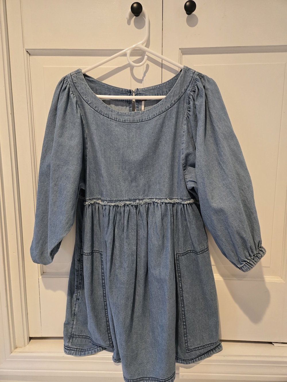 Free People Light Blue Denim-Look  Women's Dress